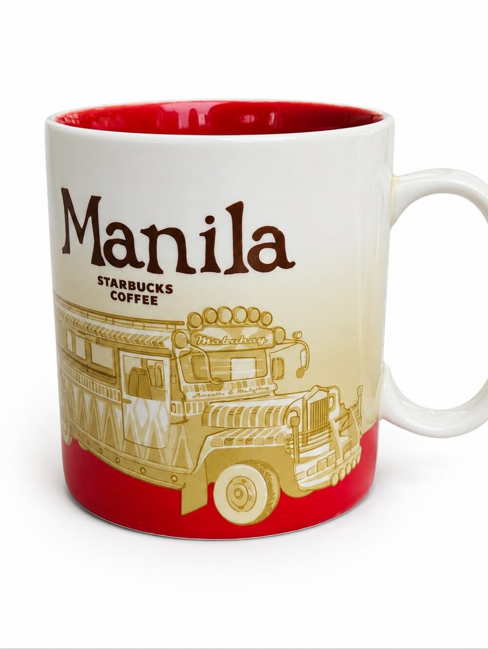 2012 Starbucks Manila Maynila Global Icon Series Coffee Mug‎ Tea Cup Red White